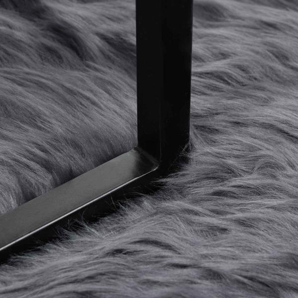 Kunstfell Schaffellteppich Anthrazit 100 x 200 cm Polyester