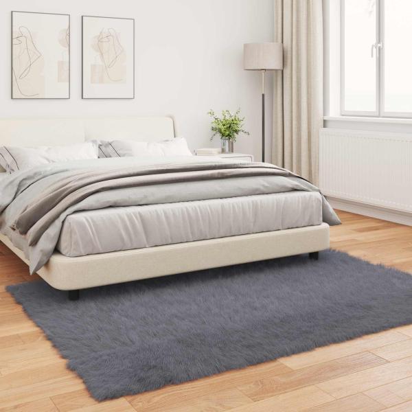 Kunstfell Schaffellteppich Anthrazit 160 x 230 cm Polyester