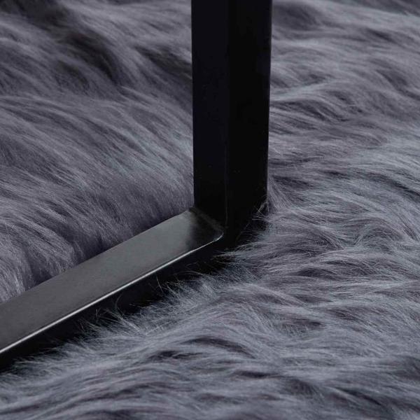 Kunstfell Schaffellteppich Anthrazit 50 x 80 cm Polyester