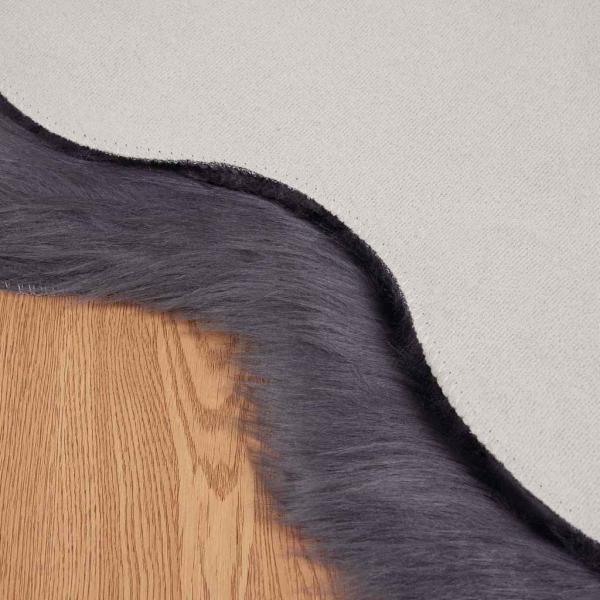 Kunstfell Schaffellteppich Anthrazit 60 x 90 cm Polyester