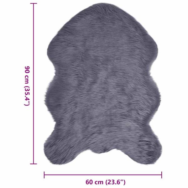 Kunstfell Schaffellteppich Anthrazit 60 x 90 cm Polyester