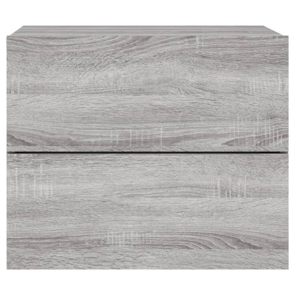 Wand-Nachttisch mit LED-Leuchten Grau Sonoma