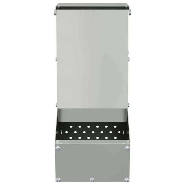 ARDEBO.de - Kaninchenfütterer Silber 12,5 x 26 x 28,5 cm Verzinkter Stahl