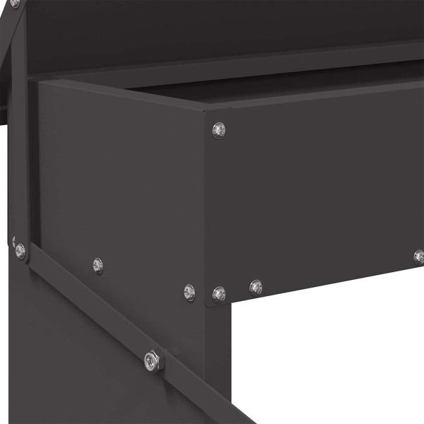 Hühnertretfeeder Schwarz 48,5 x 39,5 x 19 cm