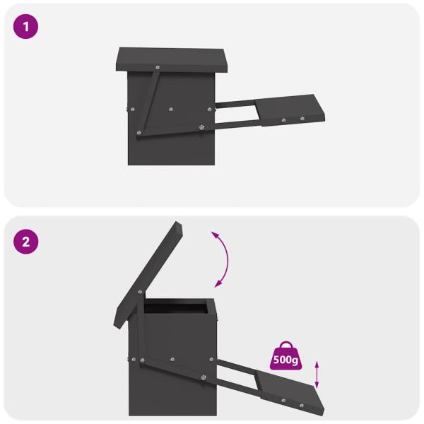 Hühnertretfeeder Schwarz 48,5 x 39,5 x 19 cm