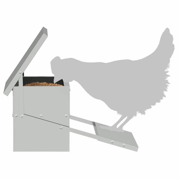 Hühnertretfeeder Silber 48,5 x 39,5 x 19 cm Verzinkter Stahl
