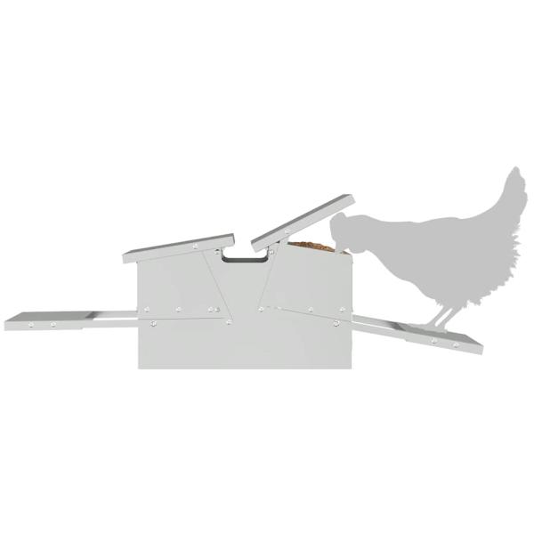 Hühnertretfeeder Silber 75 x 53 x 20,5 cm Verzinkter Stahl