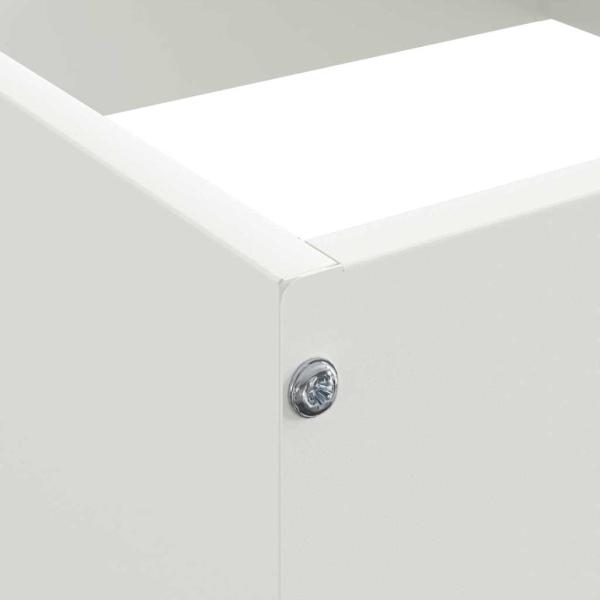 Raseneinfassung 6 pcs Weiß 40 x 40 x 13 cm Stahl