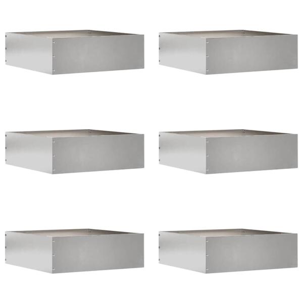ARDEBO.de - Raseneinfassung 6 pcs Silber 40 x 40 x 13 cm Edelstahl