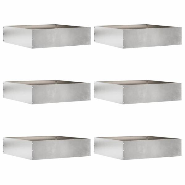 ARDEBO.de - Raseneinfassung 6 pcs Silber 50 x 50 x 13 cm Edelstahl