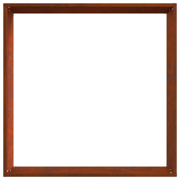 Raseneinfassung Rostig 50 x 50 x 13 cm Wetterfeststahl