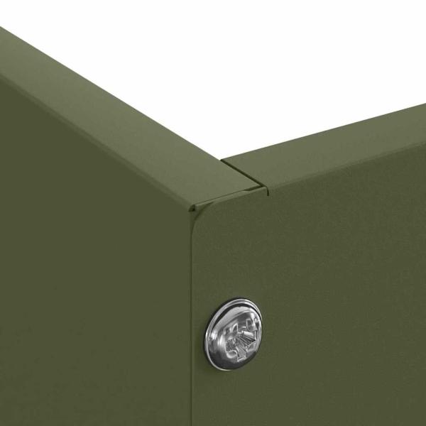 Raseneinfassung Olive Grün 60 x 60 x 13 cm Stahl