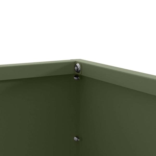 Raseneinfassung 6 pcs Olive Grün 60 x 60 x 13 cm Stahl