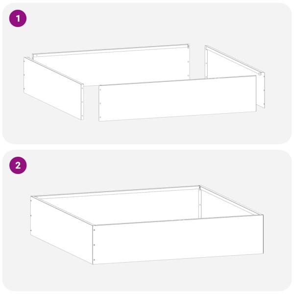 Raseneinfassung 6 pcs Olive Grün 60 x 60 x 13 cm Stahl