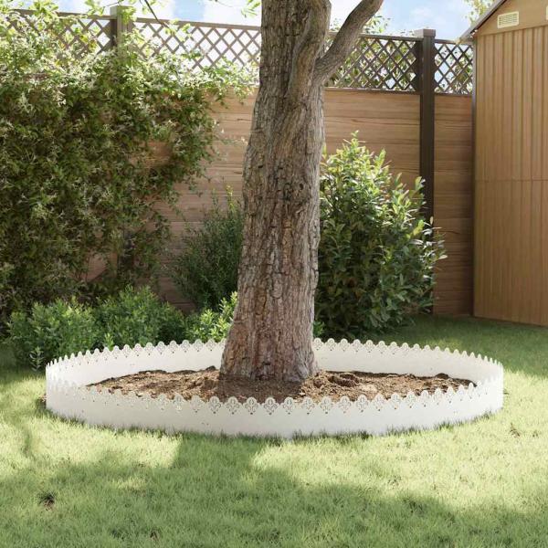 Rasenkanten 20 pcs Weiß 103 x 0,05 x 22 cm Stahl