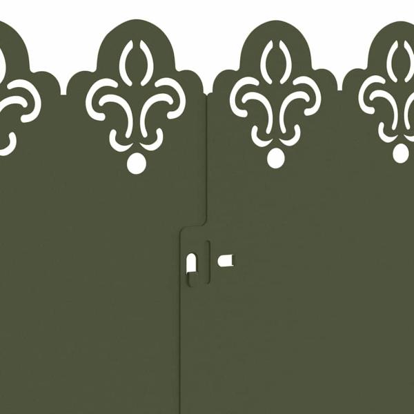 Rasenkanten 30 pcs Olive Grün 103 x 0,05 x 22 cm Stahl