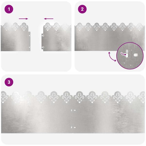 Rasenkanten 20 pcs Silber 103 x 0,05 x 22 cm Edelstahl