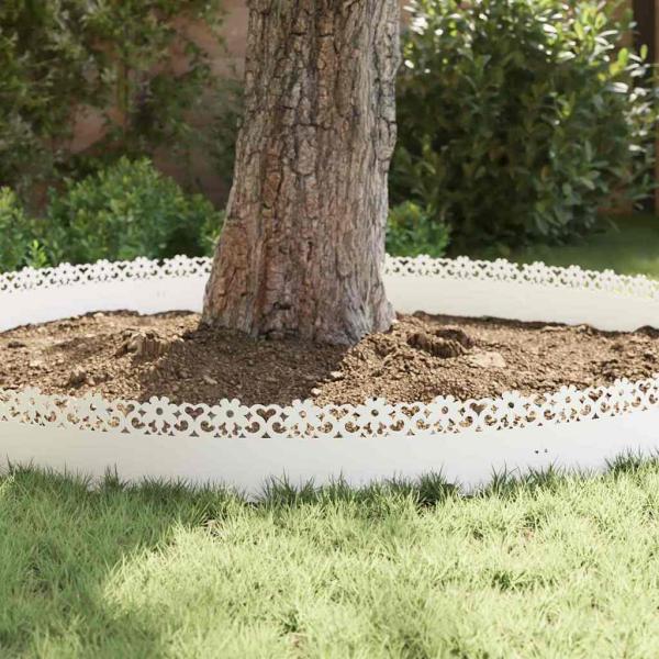 Rasenkanten 10 pcs Weiß 103 x 0,05 x 22 cm Stahl