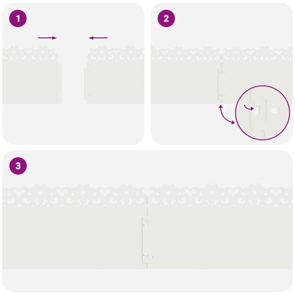 Rasenkanten 10 pcs Weiß 103 x 0,05 x 22 cm Stahl