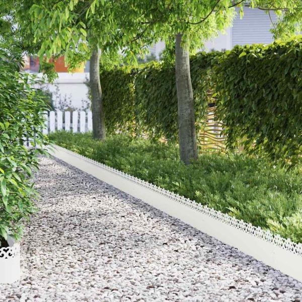 ARDEBO.de - Rasenkanten 30 pcs Weiß 103 x 0,05 x 22 cm Stahl