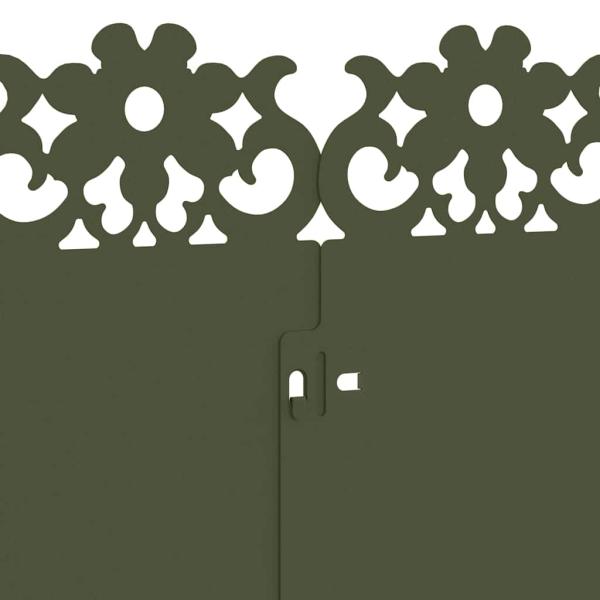 Rasenkanten 20 pcs Olive Grün 103 x 0,05 x 22 cm Stahl