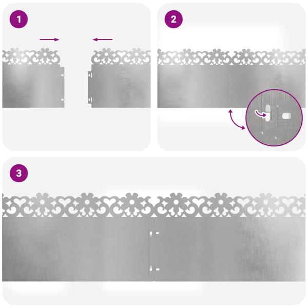 Rasenkanten 20 pcs Silber 103 x 0,05 x 22 cm Edelstahl