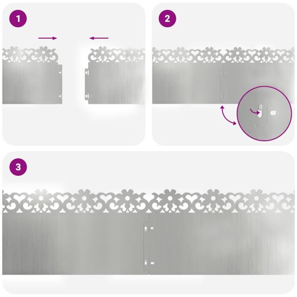 Rasenkanten 10 pcs Silber 103 x 0,05 x 22 cm Verzinkter Stahl