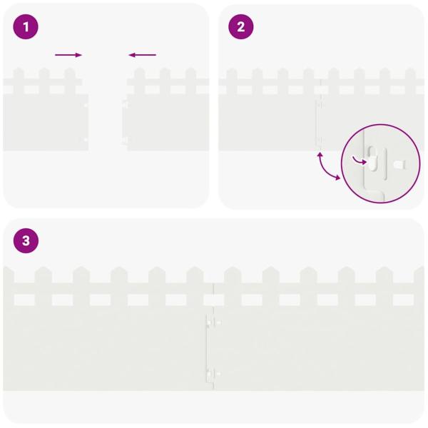 Rasenkanten 10 pcs Weiß 103 x 0,05 x 22 cm Stahl