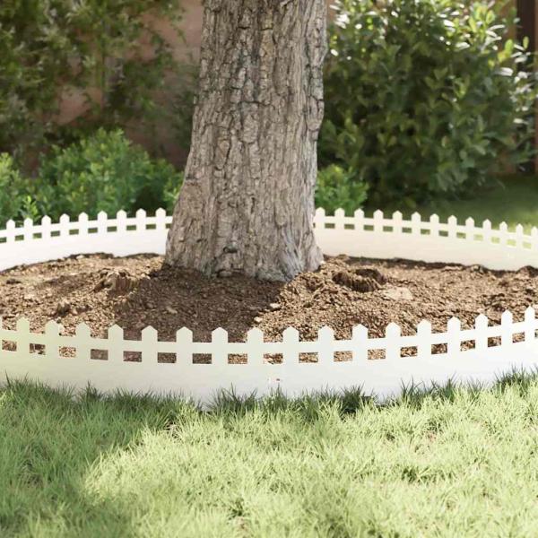 Rasenkanten 20 pcs Weiß 103 x 0,05 x 22 cm Stahl