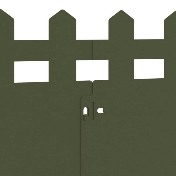 Rasenkanten 10 pcs Olive Grün 103 x 0,05 x 22 cm Stahl