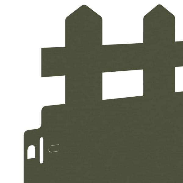 Rasenkanten 20 pcs Olive Grün 103 x 0,05 x 22 cm Stahl