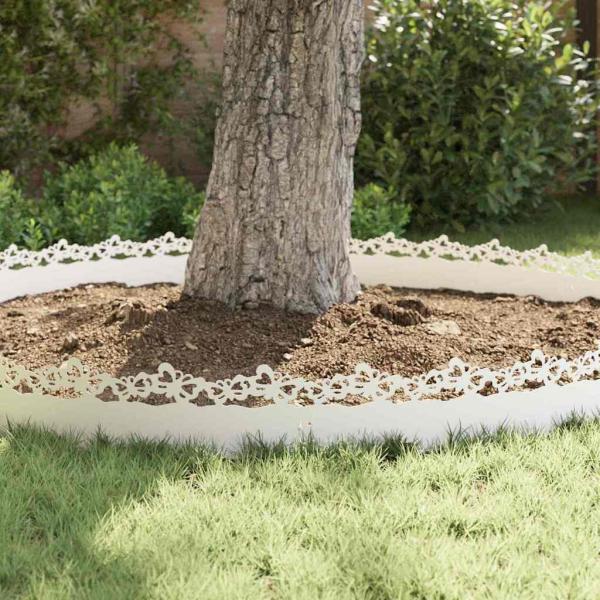 Rasenkanten 20 pcs Weiß 103 x 0,05 x 22 cm Stahl