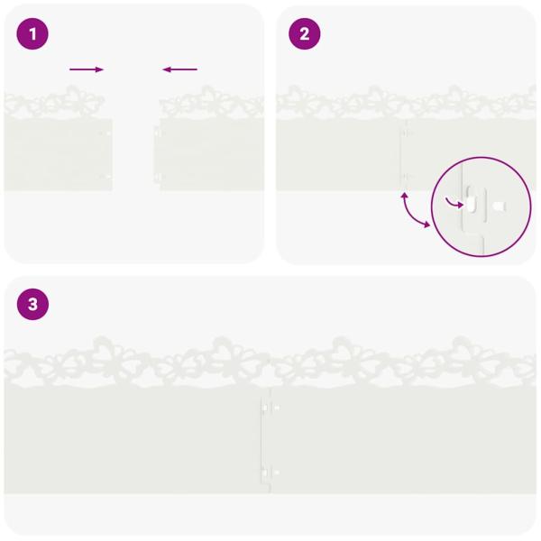 Rasenkanten 20 pcs Weiß 103 x 0,05 x 22 cm Stahl