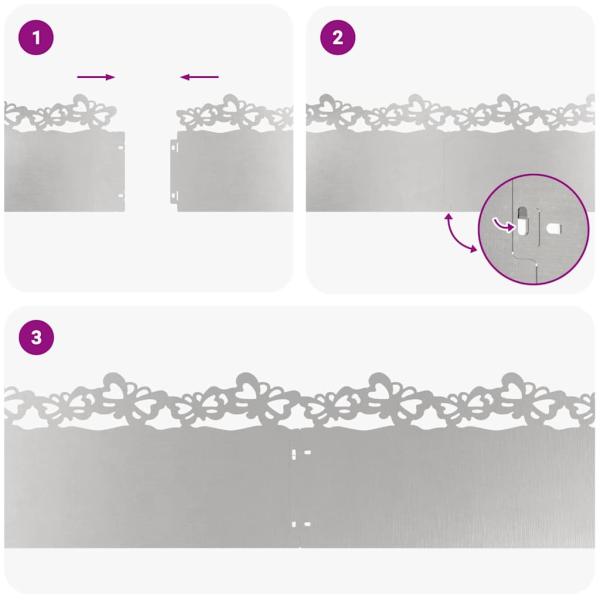Rasenkanten 10 pcs Silber 103 x 0,05 x 22 cm Edelstahl