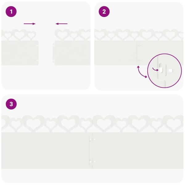 Rasenkanten 30 pcs Weiß 103 x 0,05 x 22 cm Stahl