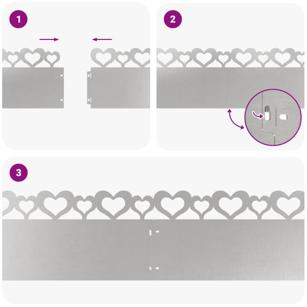 Rasenkanten 10 pcs Silber 103 x 0,05 x 22 cm Edelstahl