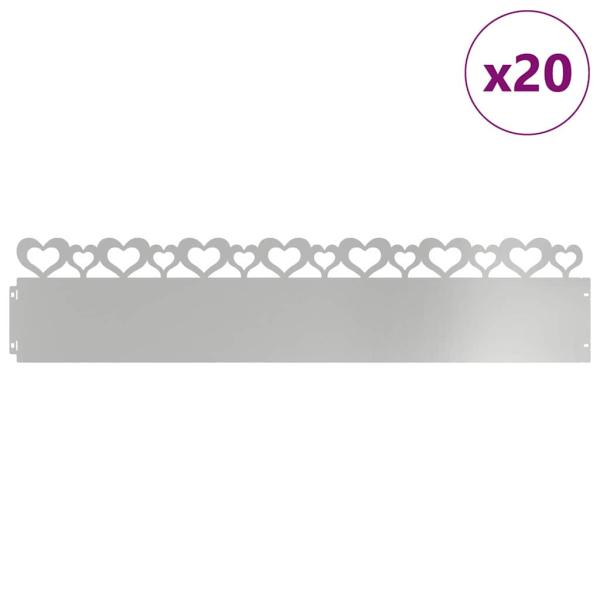 Rasenkanten 20 pcs Silber 103 x 0,05 x 22 cm Verzinkter Stahl