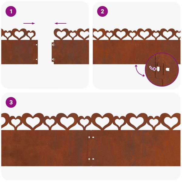 Rasenkanten 10 pcs Rostig 103 x 0,05 x 22 cm Wetterfeststahl