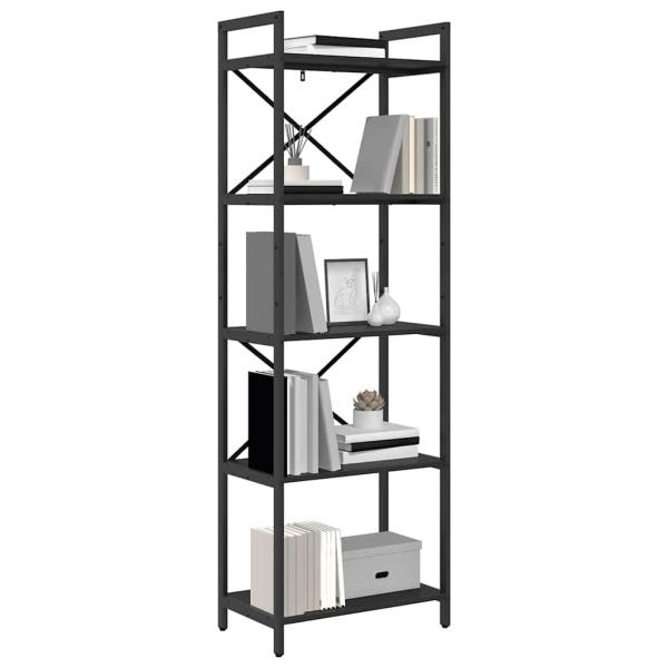 Bücherregal Schwarz Eichen-Optik 56 x 34 x 171 cm Holzwerkstoff