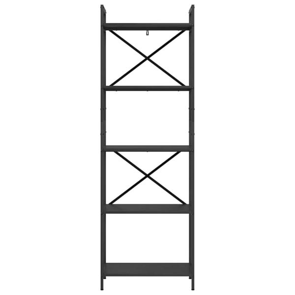 Bücherregal Schwarz Eichen-Optik 56 x 34 x 171 cm Holzwerkstoff