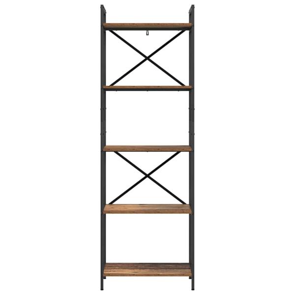Bücherregal 5 Ebenen 56 x 34 x 171 cm Holzwerkstoff Altholz