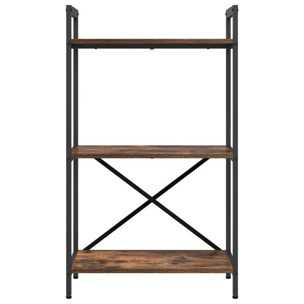 Bücherregal 3 Ebenen 56 x 34 x 96 cm Holzwerkstoff Räuchereiche