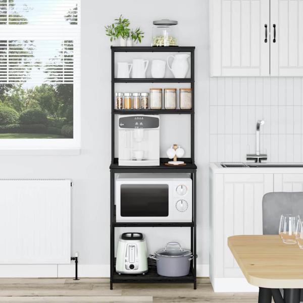 Küchenregal Schwarz Eichen-Optik 60 x 40 x 168 cm Holzwerkstoff