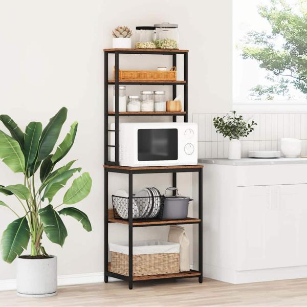 ARDEBO.de - Küchenregal Altholz 60 x 40 x 168 cm Holzwerkstoff