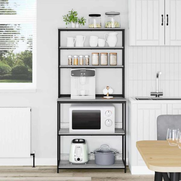 Küchenregal Graues Sonoma 80 x 40 x 168 cm Holzwerkstoff