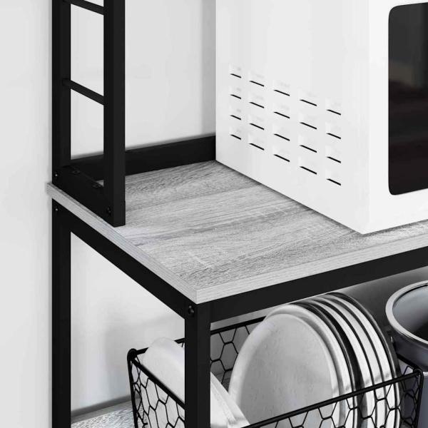 Küchenregal Graues Sonoma 80 x 40 x 168 cm Holzwerkstoff