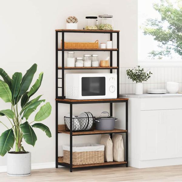 ARDEBO.de - Küchenregal Altholz 80 x 40 x 168 cm Holzwerkstoff