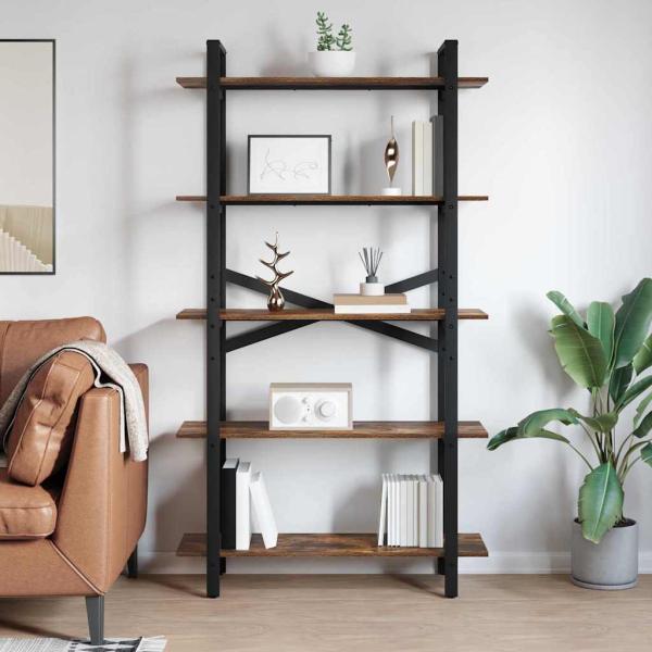 Bücherregal 5 Ebenen 100 x 33,5 x 178 cm Holzwerkstoff