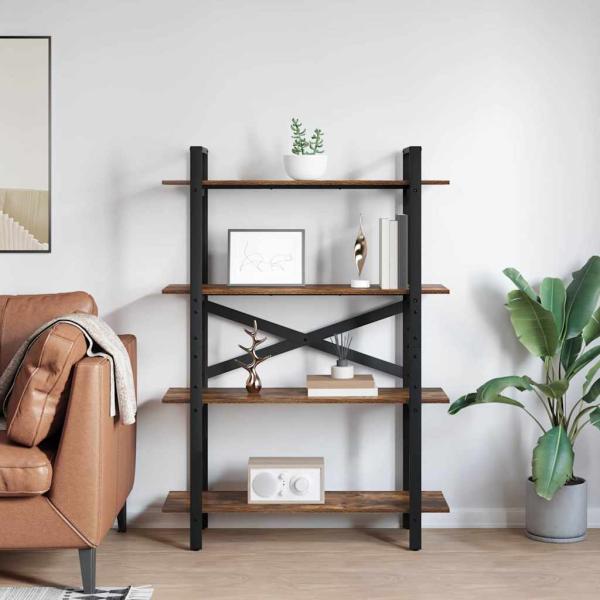 Bücherregal 4 Ebenen 100 x 33,5 x 140 cm Holzwerkstoff