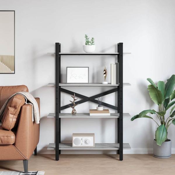 ARDEBO.de - Bücherregal Graues Sonoma 100 x 33,5 x 140 cm Holzwerkstoff